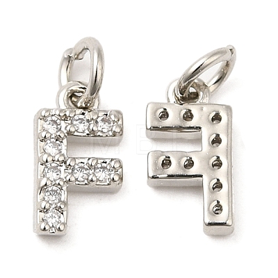 Brass Micro Pave Grade AAA Cubic Zirconia Charms ZIRC-P067-11P-F-NR-1