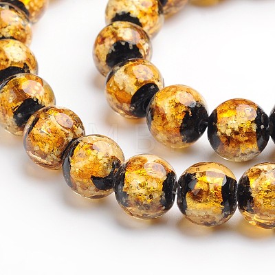 Glow in the Dark Luminous Style Handmade Silver Foil Glass Round Beads LS-FOIL-I006-12mm-01-1