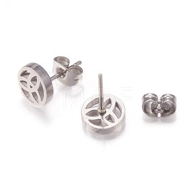 304 Stainless Steel Stud Earrings EJEW-N045-02P-1