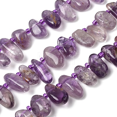 Natural Purple Phantom Quartz Purple Lodolite Quartz Beads Strands G-L649-D02-01-1