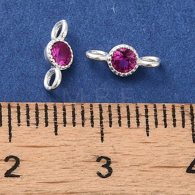 925 Sterling Silver Pave Cubic Zirconia Connector Charms STER-Z007-01P-04-1