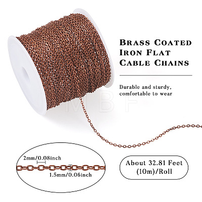 Brass Coated Iron Flat Cable Chains CH-TAC0007-01R-1