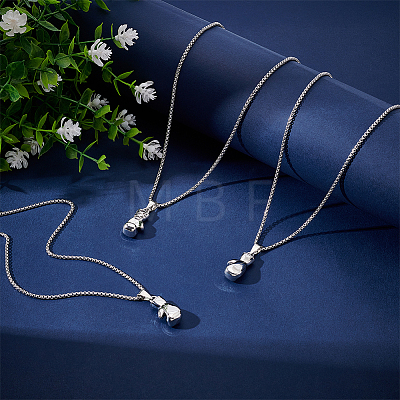 4Pcs Alloy Boxing Gloves Pendant Necklaces NJEW-UN0001-63AS-1