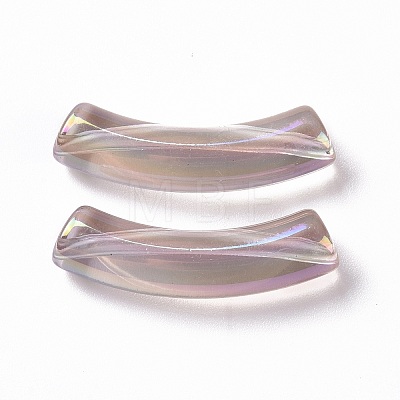 UV Plating Transparent Rainbow Iridescent Acrylic Beads OACR-A016-01L-1