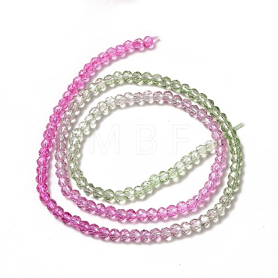 Transparent Gradient Color Glass Beads Strands GLAA-H021-01B-01-1