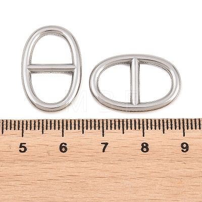 304 Stainless Steel Oval Links Connector Charms STAS-F366-02B-P-1