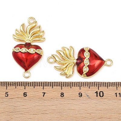 Brass Pave Clear Cubic Zirconia Connector Charms KK-L251-18G-01-1