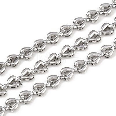 304 Stainless Steel Heart Link Chains CHS-P025-02P-1