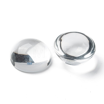 Transparent Half Round Glass Cabochons GGLA-R027-30mm-1