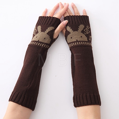 Polyacrylonitrile Fiber Yarn Knitting Long Fingerless Gloves COHT-PW0001-14C-1