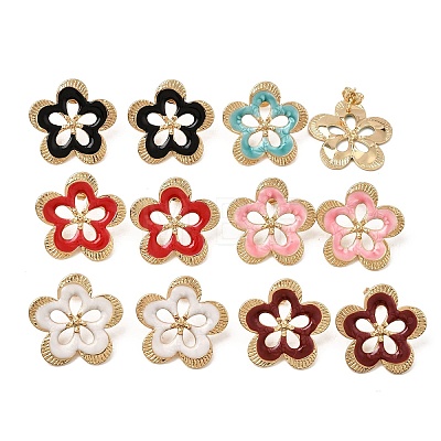 304 Stainless Steel Enamel Stud Earrings SA-CBA0141-02G-1