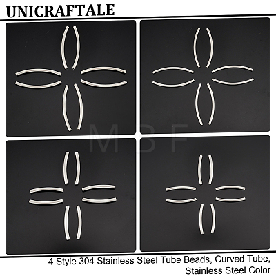 Unicraftale 56Pcs 4 Style 304 Stainless Steel Tube Beads STAS-UN0049-16-1