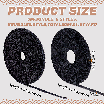 4 Bundles 2 Styles Nylon & Polyester Magic Tapes FIND-FG0002-74-1