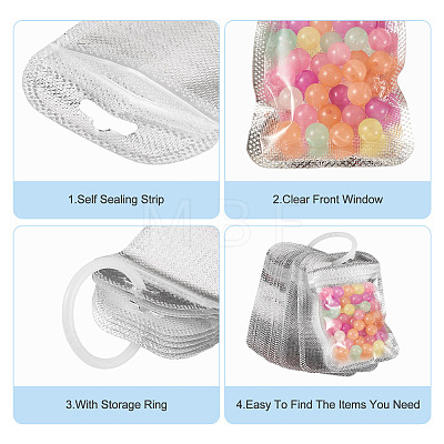 50Pcs Rectangle Plastic Resealable Packaging Bags OPP-TA0001-30A-1