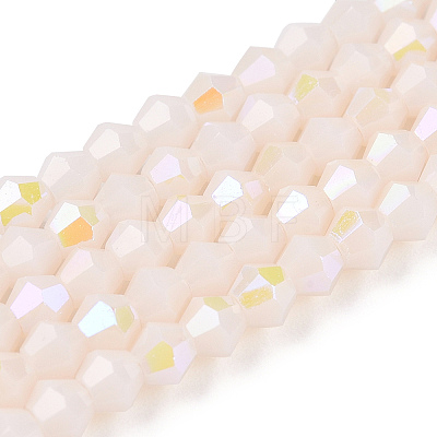 Opaque Solid Color Electroplate Glass Beads Strands EGLA-A039-P2mm-L06-1