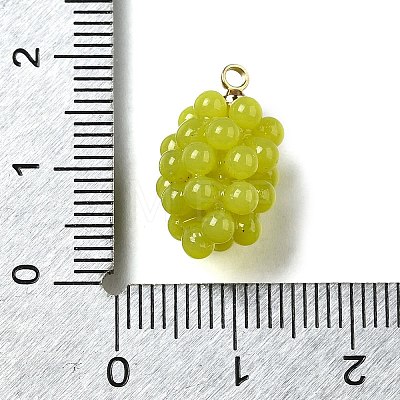 Grape Brass Acrylic Pendants OACR-R006-05G-06-1