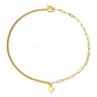 Brass Pendant Necklaces with Curb & Paperclip Chains NJEW-JN04608-01-1