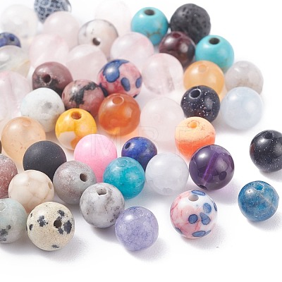 Electroplated Natural & Synthetic Mixed Gemstone Beads G-XCP0009-16-1