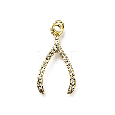 Brass Micro Pave Cubic Zirconia Pendants KK-C090-08A-G-1