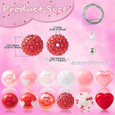 DIY Bubblegum Bracelet Pendant Decoration Making Kit for Valentine's Day DIY-CJC0007-02-1