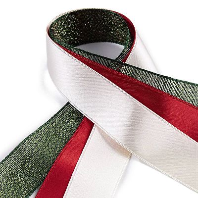 9 Yards 3 Styles Christmas Theme Polyester & Polycotton Ribbons Sets SRIB-A015-01A-03-1