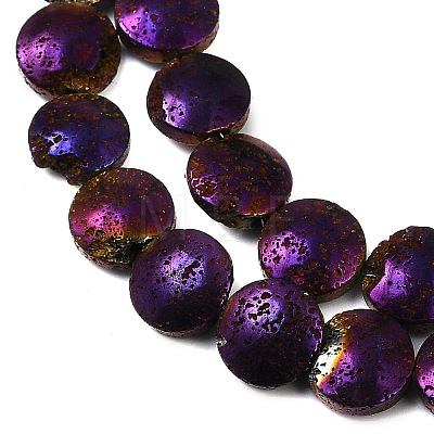 Electroplated Natural Lava Rock Beads Strands G-K388-01C-1