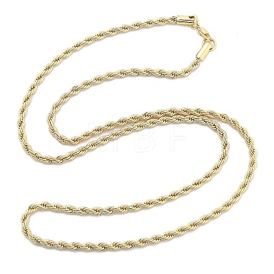 Brass Rope Chain Necklaces for Men Women NJEW-G160-09G-1