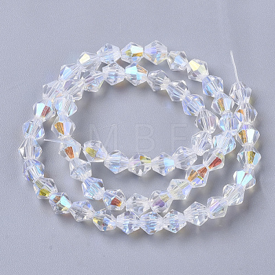 Electroplate Glass Beads Strands X-EGLA-Q118-5mm-C17-1