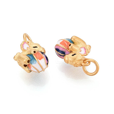 925 Sterling Silver Colorful Enamel Horse Charms STER-T008-68G-1