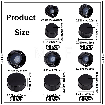 30Pcs 5 Styles PE Plastic Bottle Cap FIND-GF0009-72-1