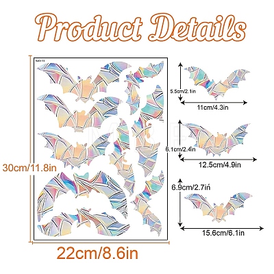 Halloween Rainbow Prism Electrostatic Window Stickers PW-WGB3250-05-1