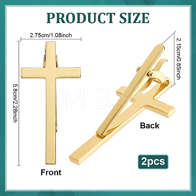 Brass Tie Clips BUTT-WH0024-064G-1