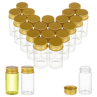 20Pcs Clear Glass Bottles Bead Containers CON-AR0001-16B-1