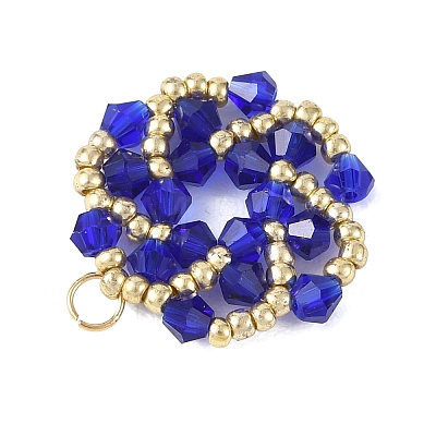 Imitate Austrian Crystal Bicone Glass Beaded Pendants PALLOY-MZ01394-03-1