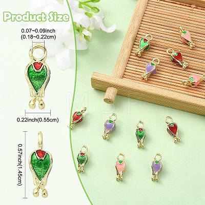 12Pcs 4 Colors Rack Plating Alloy Enamel Charms FIND-YW0012-51-1