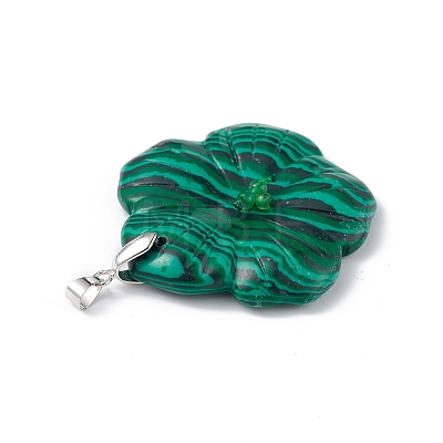 Natural Malachite Big Pendants G-B040-01P-12-1