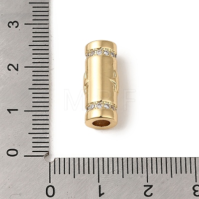 Brass Micro Pave CLear Cubic Zirconia Tube Beads KK-R162-083B-G-1