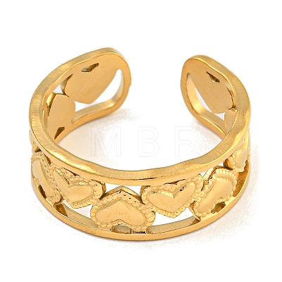 304 Stainless Steel Open Cuff Rings for Women RJEW-L125-07G-01-1