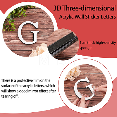 CREATCABIN Acrylic Mirror Wall Stickers Decal DIY-CN0001-13A-G-1