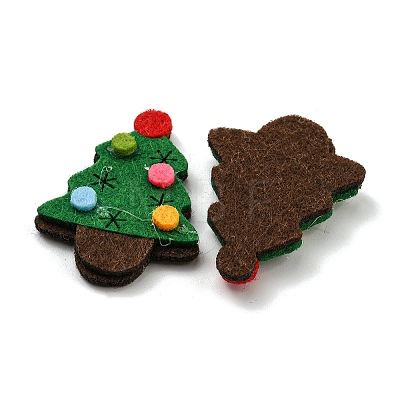 Christmas Trees Non-woven Fabrics Cabochons FIND-K015-01B-1