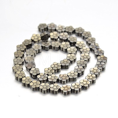 Flower Non-magnetic Synthetic Hematite Beads Strands G-D621-03-1