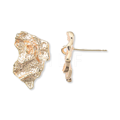 Brass Twist Stud Earring Findings KK-N232-449LG-1