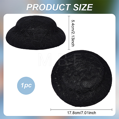 Imitation Hemp Round Fascinator Hat Base for Millinery AJEW-WH0472-45B-02-1