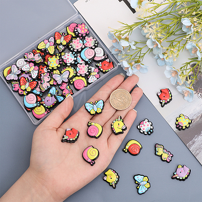 92Pcs 23 Styles Opaque Resin Cabochons RESI-CA0001-56-1