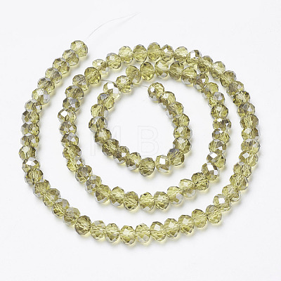 Electroplate Transparent Glass Beads Strands EGLA-A034-T3mm-E12-1
