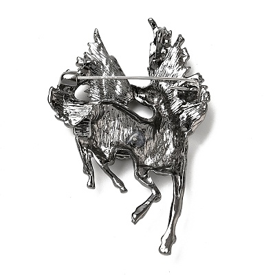 Horse Alloy Brooches for Backpack Clothes JEWB-L026-06B-1
