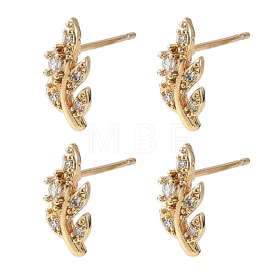 SHEGRACE Brass Micro Pave Cubic Zirconia Stud Earrings XGRQ4N841-719G-1