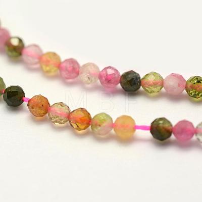 Faceted Natural Tourmaline Beads Strands G-F507-05-1