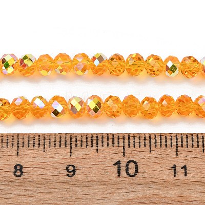 Electroplate Transparent Glass Beads Strands EGLA-A046-01A-07-1