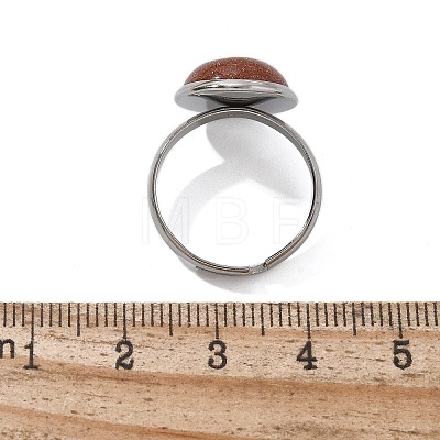 Half Round Synthetic Goldstone Finger Rings RJEW-M062-01P-06-1